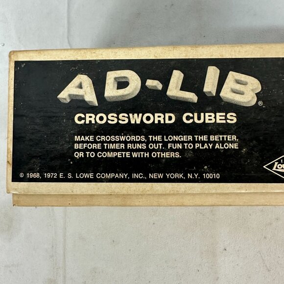 Ad-Lib Crossword Cubes 1968/72 Lowe No. 948 Vintage Word Building Game - Picture 2 of 5